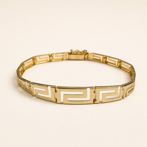 Greek key bracelet - bracelet, solid