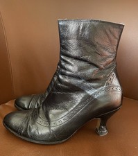 Clarks Black Victorian Style Steam Punk Kitten Heel Ankle Boots - 5/38