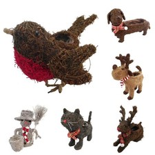 Christmas Xmas Salim Animal Planter Lining Robin Dog Cat Snowman Reindeer Floral
