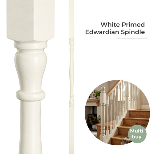 White primed edwardian spindle - edwardian,