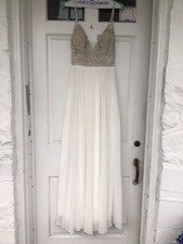 JVN Jovani White Gown, Beaded