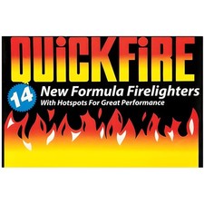 Quickfire 14 Pack Firelighters Easy Light Fire Starter for Open Fires Stoves