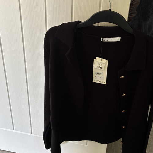 Zara women black knit - black,