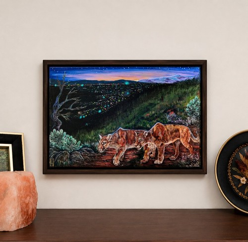 Original mountain lion acrylic - lion,