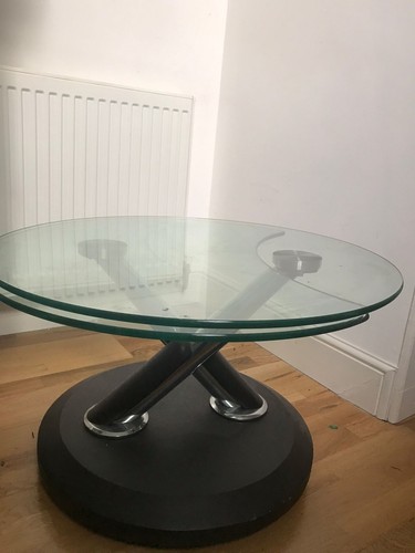 Sleek glass and black swivel - sleek,