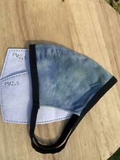 Blue Tie Dye Face Mask / Covering With 4 Filters