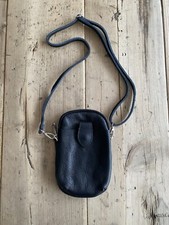 Made in Italy Black Leather Mini Crossbody iPhone Bag | Real Leather BNWT