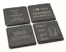 Personalised Custom Slate Coaster | Design A Truly Unique Gift | Laser Engraved