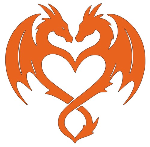 Dragon heart decal - dragon,