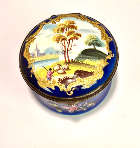 Antique bilston enamel snuff - antique,