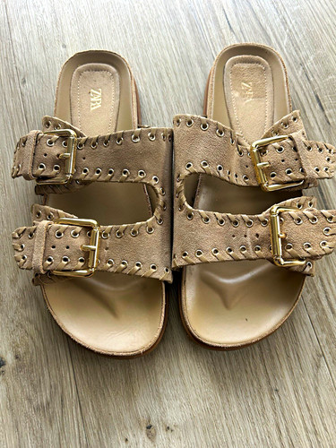 Zara women beige suede - zara,