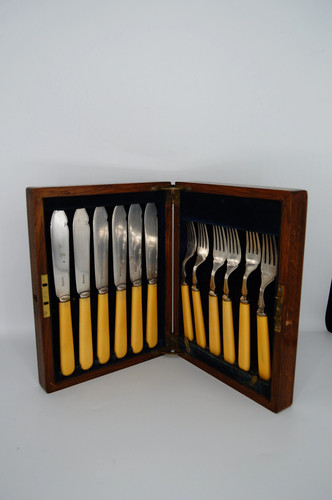 Antique epns fish - knife, fork