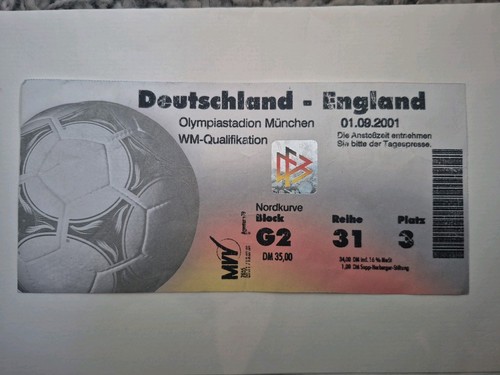 Germany england 2001 ticket - 2001, ticket-