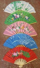 3x Colourful Burlesque Dancing Ladies Folding Hand Decorative Fans UK Seller