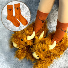 Plush Slippers with Sock Women