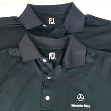 Footjoy Mercedes Golf Polo Shirt Black S Small Mens x 2  Benz Short Sleeve