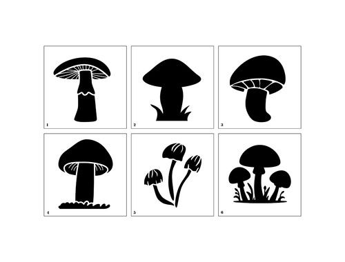 Toadstool mushroom stencils - toadstool/mushroom,
