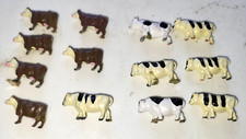 Animals- cows, belted galloways, hereford   X13 Pcs,  OO/HO Gauge Model Railway 