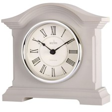 Acctim Cliffburn Mantel Clock Quartz Glass Lens Taupe