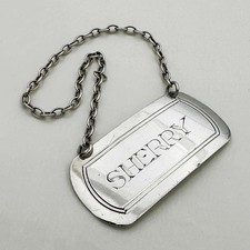 SHERRY DECANTER LABEL STERLING