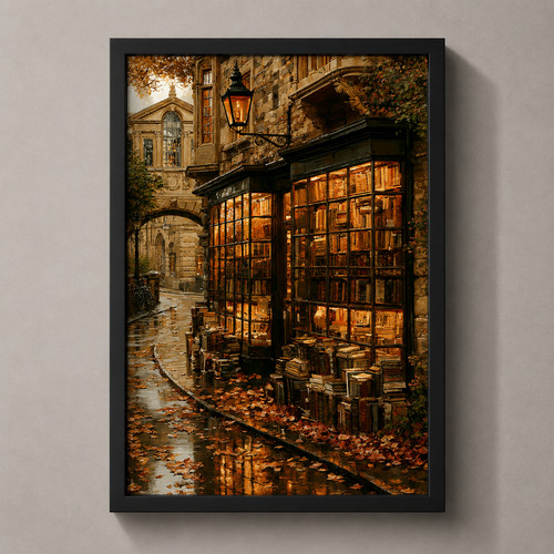 Oxford wall art - print, bookshop