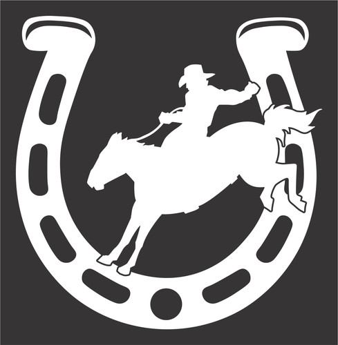 Cowboy rodeo horseshoe vinyl - cowboy,