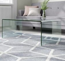 Curved Clear Glass Coffee Table CT020