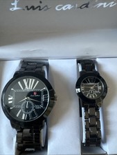 Luis Cardini His And Hers Quartz Watches. Gun Metal 1983 PNP