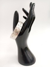 Tianguis Jackson 925 Sterling Silver Open End Bangle Textured Pattern 19.70g