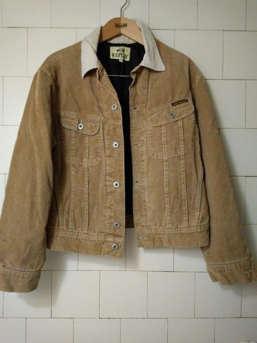 Men replay jacket beige velvet - replay,