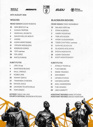 2026 wolves home - *, 2026/27