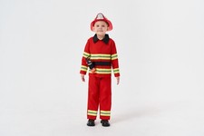 Fireman,Fire fighter Costume 4pc Set Red Dress Up outfit, Role Play, Book Day