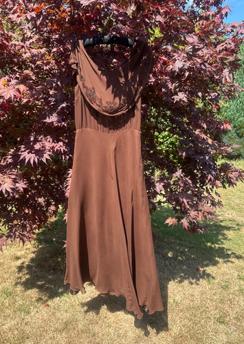Vintage brown silk - 20's/30's,