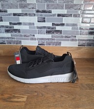 Men’s M&S Airflex Trainers Black Grey Size 9 UK Lightweight Memory Foam Shoes