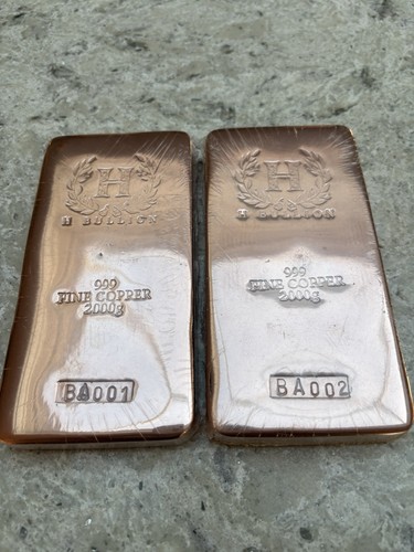 2kg pure 999 copper bullion - pure, h