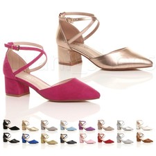 WOMENS LADIES MID BLOCK HEEL