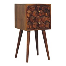 2 Drawer Bedside Table Solid