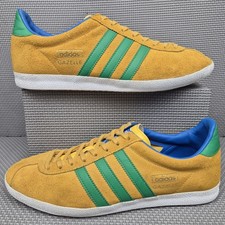 Adidas Gazelle OG Trainers UK 9 Brasil Rio Mustard Yellow Green Suede 2013 Shoes