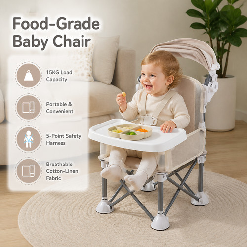 Foldable baby high chair with - foldable,