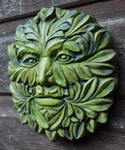 Green man wall plaque - wall,