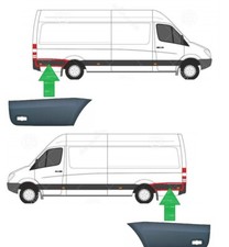 Mercedes Sprinter 2006-2017 LWB Side Moulding Trim Plastic Strip Left & Right