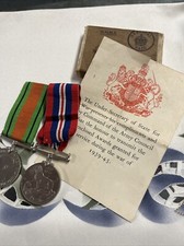 2 x World War II Medals 1939-1945 with Original OHMS Box