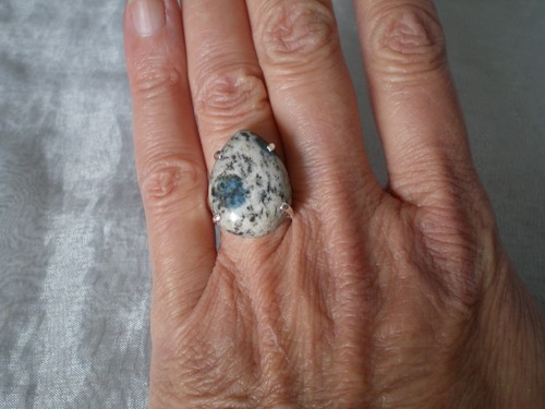 Azurite solitaire ring - k2,