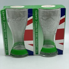 2 x Coca Cola Glass London 2012 Olympic Games McDonalds • Green • See Details