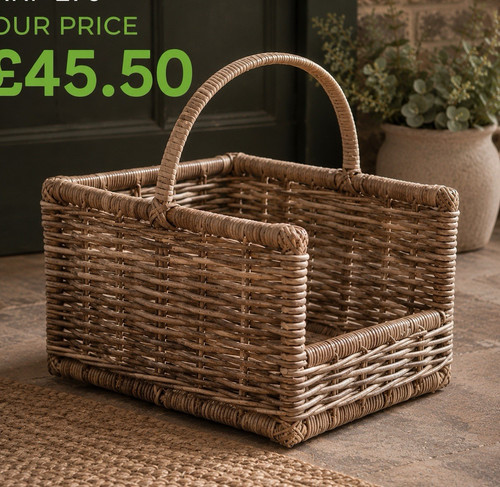 Medium rattan open ended log - rattan, open-ended