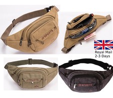 Quality Canvas Fanny Waist Belt Pack Bum Bag Chest Pouch Travel Festival