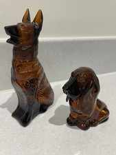 Vintage Avon Basset Hound & German Shepherd Dog Aftershave Lotion Bottles