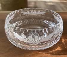 Edinburgh Scotland Crystal Cut Glass Bowl with Thistle