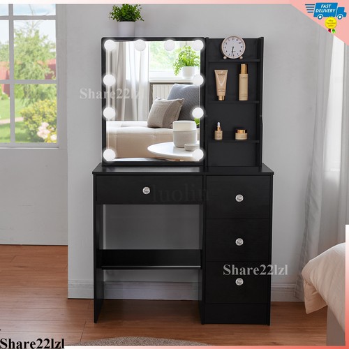 Black dressing table - black,