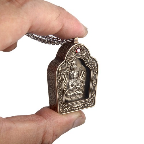 Tibetan pure copper gau - tibetan, box